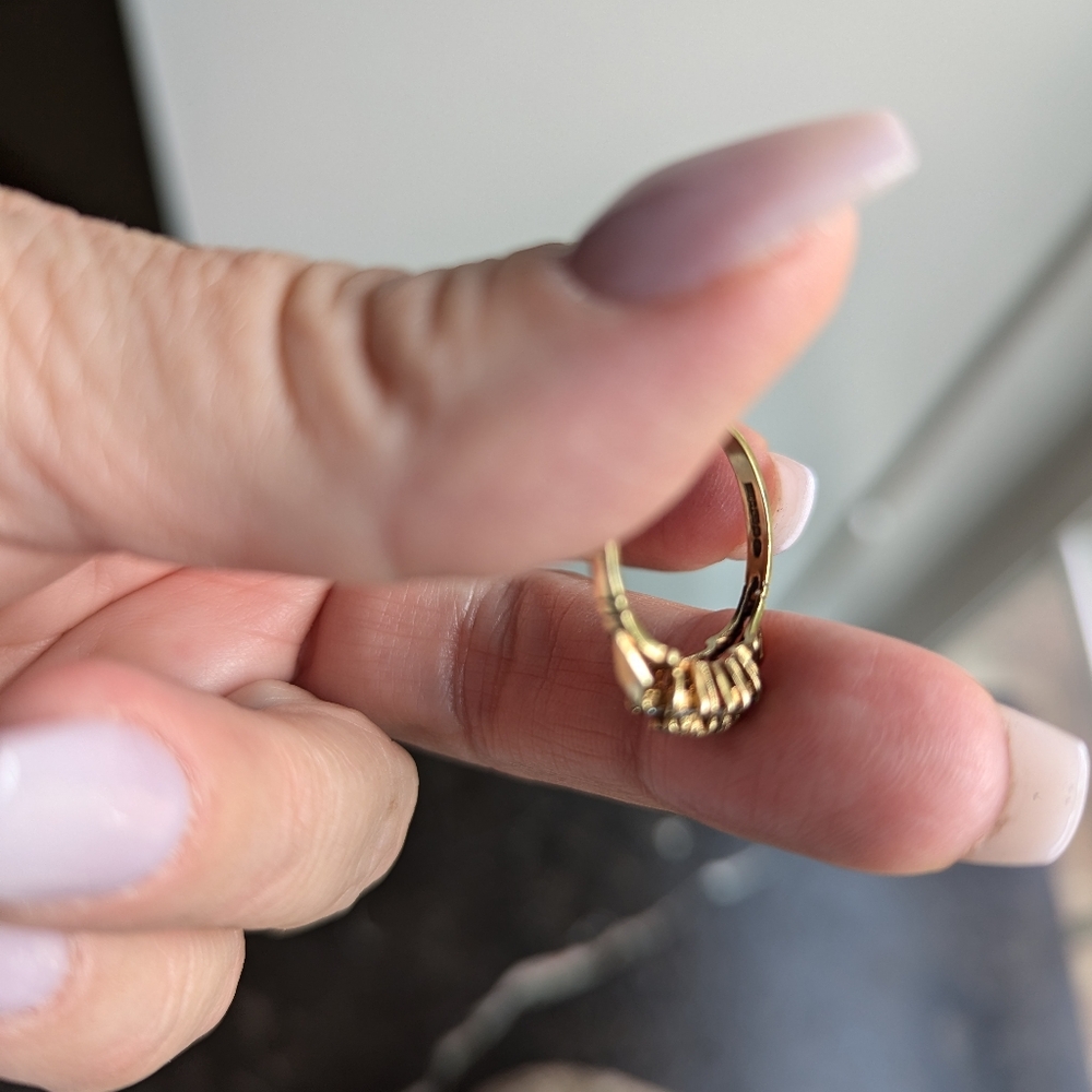 Antique Gold (9k) Ring with Green Stones - Picture 6 of 8